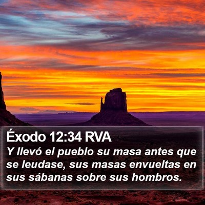 Éxodo 12:34 RVA Bible Verse Image