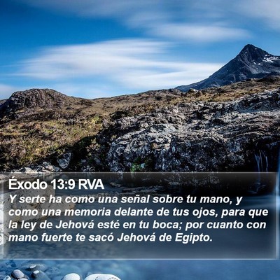 Éxodo 13:9 RVA Bible Verse Image