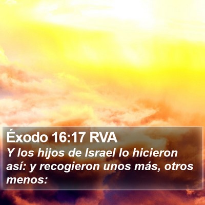 Éxodo 16:17 RVA Bible Verse Image