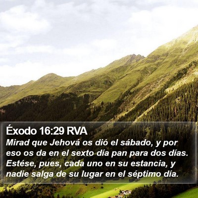Éxodo 16:29 RVA Bible Verse Image