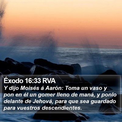 Éxodo 16:33 RVA Bible Verse Image
