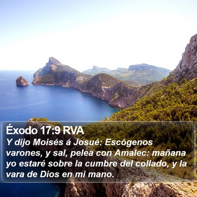 Éxodo 17:9 RVA Bible Verse Image