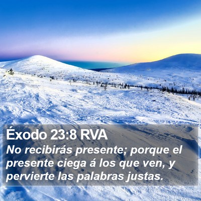 Éxodo 23:8 RVA Bible Verse Image