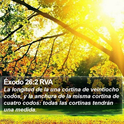 Éxodo 26:2 RVA Bible Verse Image