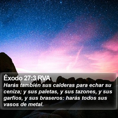 Éxodo 27:3 RVA Bible Verse Image
