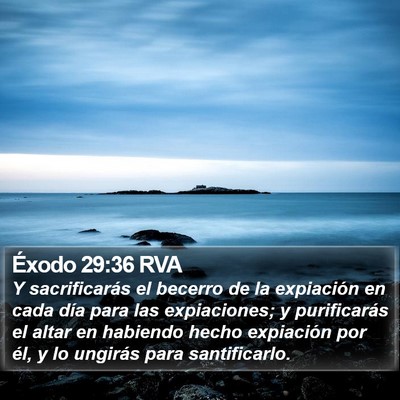Éxodo 29:36 RVA Bible Verse Image