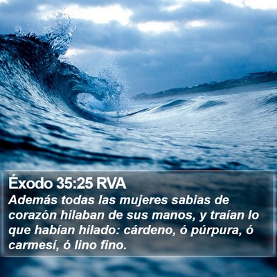 Éxodo 35:25 RVA Bible Verse Image