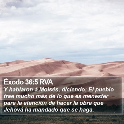 Éxodo 36:5 RVA Bible Verse Image