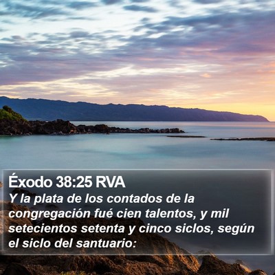 Éxodo 38:25 RVA Bible Verse Image