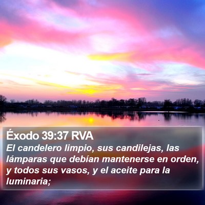 Éxodo 39:37 RVA Bible Verse Image