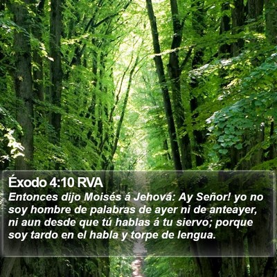 Éxodo 4:10 RVA Bible Verse Image