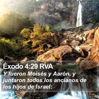 Éxodo 4:29 RVA Bible Verse Image