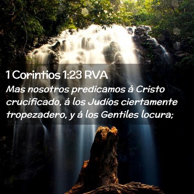 Picture 02 - 1 Corintios 1:23 RVA - Mas nosotros predicamos á Cristo crucificado, á - Bible Verse Picture