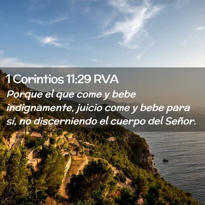 Picture 02 - 1 Corintios 11:29 RVA - Porque el que come y bebe indignamente, juicio - Bible Verse Picture