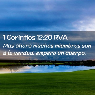 Picture 02 - 1 Corintios 12:20 RVA - Mas ahora muchos miembros son á la verdad, - Bible Verse Picture