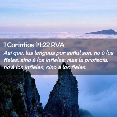 Picture 02 - 1 Corintios 14:22 RVA - Así que, las lenguas por señal son, no á los - Bible Verse Picture