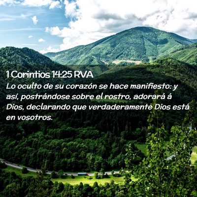 Picture 02 - 1 Corintios 14:25 RVA - Lo oculto de su corazón se hace manifiesto: y - Bible Verse Picture