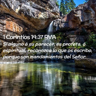 Picture 02 - 1 Corintios 14:37 RVA - Si alguno á su parecer, es profeta, ó - Bible Verse Picture