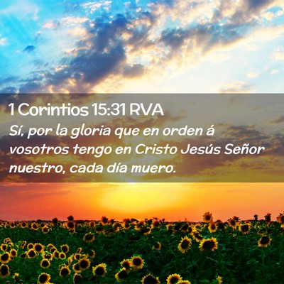 Picture 02 - 1 Corintios 15:31 RVA - Sí, por la gloria que en orden á vosotros tengo - Bible Verse Picture