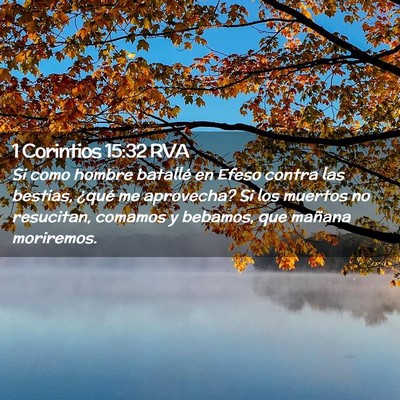 Picture 02 - 1 Corintios 15:32 RVA - Si como hombre batallé en Efeso contra las - Bible Verse Picture
