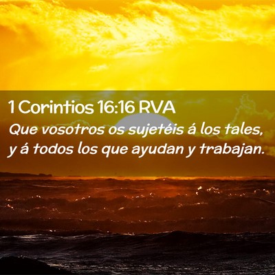 Picture 02 - 1 Corintios 16:16 RVA - Que vosotros os sujetéis á los tales, y á - Bible Verse Picture