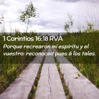 Picture 02 - 1 Corintios 16:18 RVA - Porque recrearon mi espíritu y el vuestro: - Bible Verse Picture