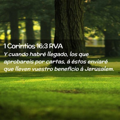 Picture 02 - 1 Corintios 16:3 RVA - Y cuando habré llegado, los que aprobareis por - Bible Verse Picture