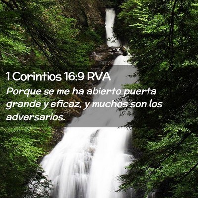 Picture 02 - 1 Corintios 16:9 RVA - Porque se me ha abierto puerta grande y eficaz, y - Bible Verse Picture