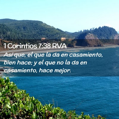Picture 02 - 1 Corintios 7:38 RVA - Así que, el que la da en casamiento, bien hace; - Bible Verse Picture