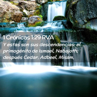 Picture 02 - 1 Crónicas 1:29 RVA - Y estas son sus descendencias: el primogénito de - Bible Verse Picture