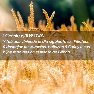 Picture 02 - 1 Crónicas 10:8 RVA - Y fué que viniendo el día siguiente los - Bible Verse Picture