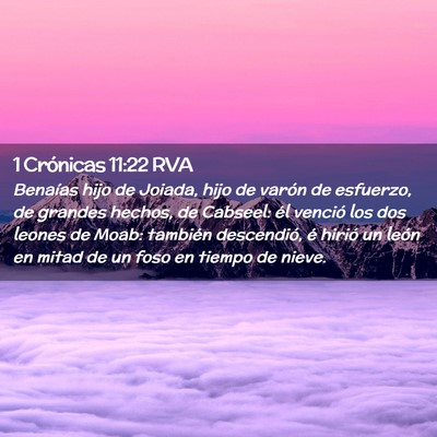 Picture 02 - 1 Crónicas 11:22 RVA - Benaías hijo de Joiada, hijo de varón de - Bible Verse Picture