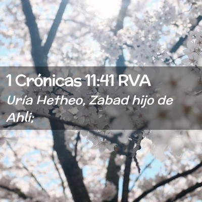Picture 02 - 1 Crónicas 11:41 RVA - Uría Hetheo, Zabad hijo de - Bible Verse Picture