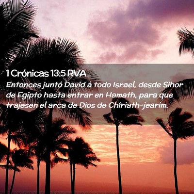Picture 02 - 1 Crónicas 13:5 RVA - Entonces juntó David á todo Israel, desde Sihor - Bible Verse Picture