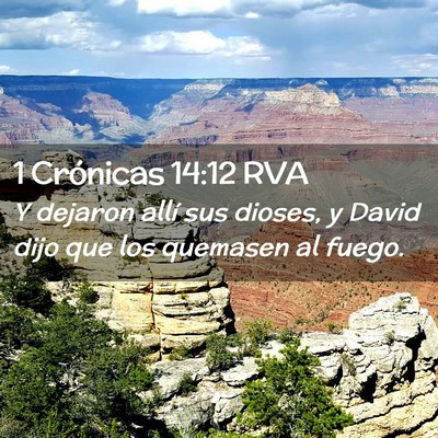 Picture 02 - 1 Crónicas 14:12 RVA - Y dejaron allí sus dioses, y David dijo que los - Bible Verse Picture