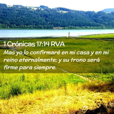 Picture 02 - 1 Crónicas 17:14 RVA - Mas yo lo confirmaré en mi casa y en mi reino - Bible Verse Picture