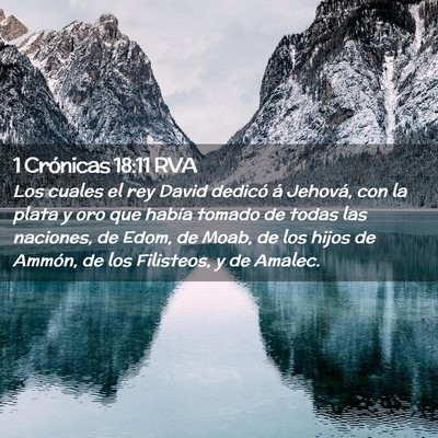 Picture 02 - 1 Crónicas 18:11 RVA - Los cuales el rey David dedicó á Jehová, con - Bible Verse Picture