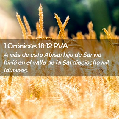 Picture 02 - 1 Crónicas 18:12 RVA - A más de esto Abisai hijo de Sarvia hirió en el - Bible Verse Picture