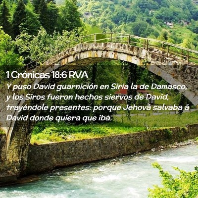 Picture 02 - 1 Crónicas 18:6 RVA - Y puso David guarnición en Siria la de Damasco, - Bible Verse Picture