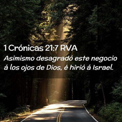 Picture 02 - 1 Crónicas 21:7 RVA - Asimismo desagradó este negocio á los ojos de - Bible Verse Picture
