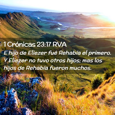 Picture 02 - 1 Crónicas 23:17 RVA - E hijo de Eliezer fué Rehabía el primero. Y - Bible Verse Picture