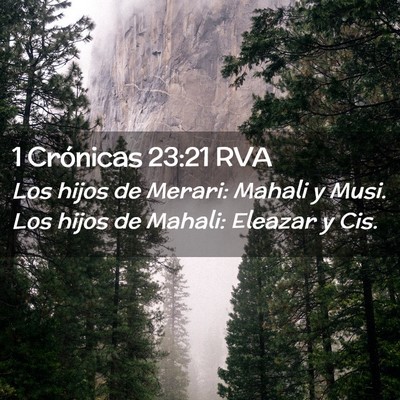 Picture 02 - 1 Crónicas 23:21 RVA - Los hijos de Merari: Mahali y Musi. Los hijos de - Bible Verse Picture