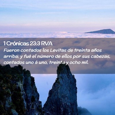 Picture 02 - 1 Crónicas 23:3 RVA - Fueron contados los Levitas de treinta años - Bible Verse Picture