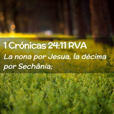 Picture 02 - 1 Crónicas 24:11 RVA - La nona por Jesua, la décima por - Bible Verse Picture
