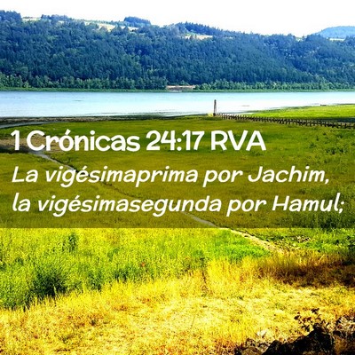 Picture 02 - 1 Crónicas 24:17 RVA - La vigésimaprima por Jachim, la vigésimasegunda - Bible Verse Picture