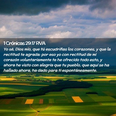 Picture 02 - 1 Crónicas 29:17 RVA - Yo sé, Dios mío, que tú escudriñas los - Bible Verse Picture