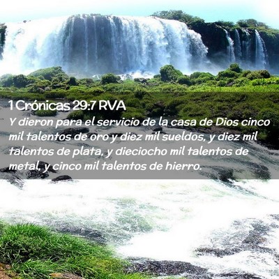 Picture 02 - 1 Crónicas 29:7 RVA - Y dieron para el servicio de la casa de Dios - Bible Verse Picture