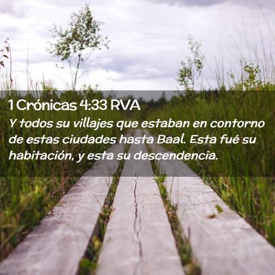 Picture 02 - 1 Crónicas 4:33 RVA - Y todos su villajes que estaban en contorno de - Bible Verse Picture