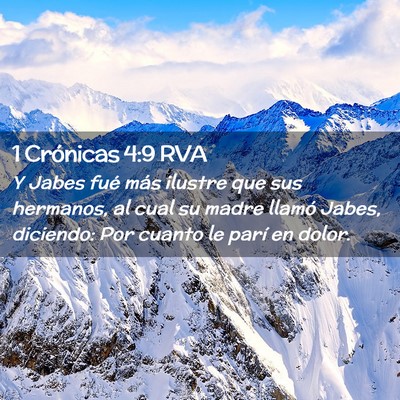 Picture 02 - 1 Crónicas 4:9 RVA - Y Jabes fué más ilustre que sus hermanos, al - Bible Verse Picture