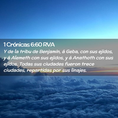 Picture 02 - 1 Crónicas 6:60 RVA - Y de la tribu de Benjamín, á Geba, con sus - Bible Verse Picture